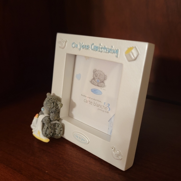 ME TO YOU--TINY TATTY TEDDY BEAR ♡ NIB Sweet "ON YOUR CHRISTENING" Nursery Frame - Picture 6 of 17